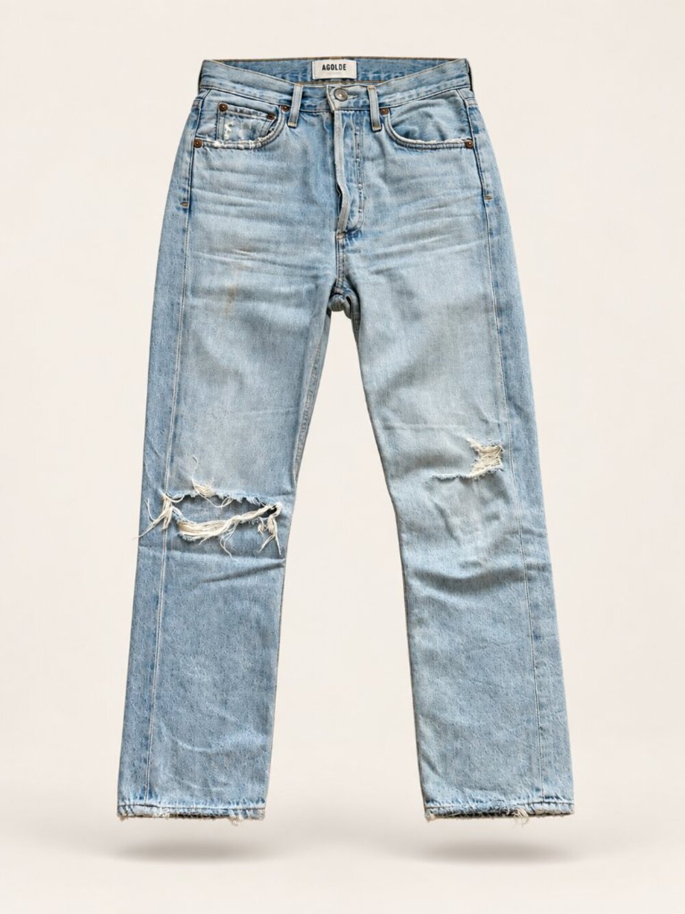 AGOLDE | Distressed Button Fly Jeans 24